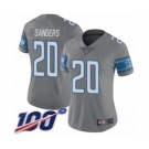 Women's Detroit Lions #20 Barry Sanders Limited Steel Rush Vapor Untouchable 100th Season Football Jersey