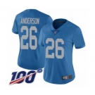 Women's Detroit Lions #26 C.J. Anderson Blue Alternate Vapor Untouchable Limited Player 100th Season Football Jersey