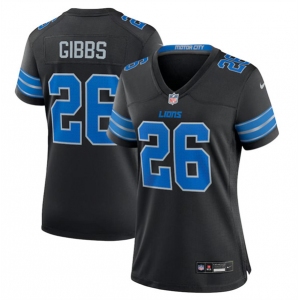 Women's Detroit Lions #26 Jahmyr Gibbs Black 2nd Alternate Stitched Jersey