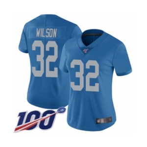 Women's Detroit Lions #32 Tavon Wilson Blue Alternate Vapor Untouchable Limited Player 100th Season Football Jersey