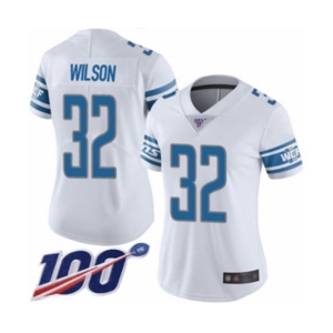Women's Detroit Lions #32 Tavon Wilson White Vapor Untouchable Limited Player 100th Season Football Jersey