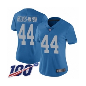 Women's Detroit Lions #44 Jalen Reeves-Maybin Blue Alternate Vapor Untouchable Limited Player 100th Season Football Jersey
