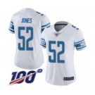 Women's Detroit Lions #52 Christian Jones White Vapor Untouchable Limited Player 100th Season Football Jersey