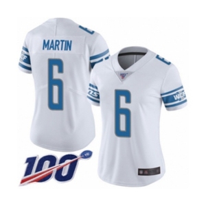 Women's Detroit Lions #6 Sam Martin White Vapor Untouchable Limited Player 100th Season Football Jersey