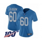 Women's Detroit Lions #60 Graham Glasgow Blue Alternate Vapor Untouchable Limited Player 100th Season Football Jersey
