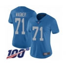 Women's Detroit Lions #71 Ricky Wagner Blue Alternate Vapor Untouchable Limited Player 100th Season Football Jersey