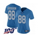 Women's Detroit Lions #88 T.J. Hockenson Blue Alternate Vapor Untouchable Limited Player 100th Season Football Jersey