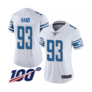Women's Detroit Lions #93 Da'Shawn Hand White Vapor Untouchable Limited Player 100th Season Football Jersey