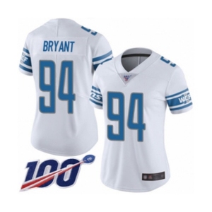 Women's Detroit Lions #94 Austin Bryant White Vapor Untouchable Limited Player 100th Season Football Jersey