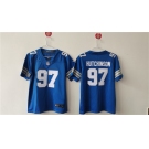 Women's Detroit Lions #97 Aidan Hutchinson Blue Vapor Football Stitched Jersey