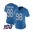 Women's Detroit Lions #98 Damon Harrison Blue Alternate Vapor Untouchable Limited Player 100th Season Football Jersey
