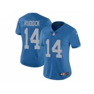 Women's Nike Detroit Lions #14 Jake Rudock Vapor Untouchable Limited Blue Alternate NFL Jersey