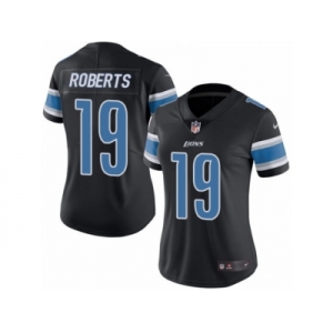 Women's Nike Detroit Lions #19 Andre Roberts Limited Black Rush NFL Jersey