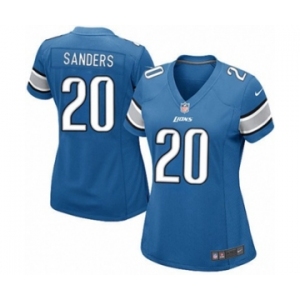 Women's Nike Detroit Lions #20 Barry Sanders Game Light Blue Team Color NFL Jersey
