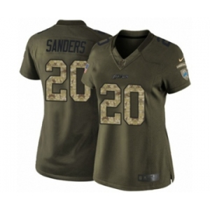 Women's Nike Detroit Lions #20 Barry Sanders Limited Green Salute to Service NFL Jersey