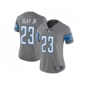 Women's Nike Detroit Lions #23 Darius Slay Jr Gray Stitched NFL Limited Rush Jersey