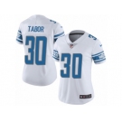 Women's Nike Detroit Lions #30 Teez Tabor Limited White Vapor Untouchable NFL Jersey