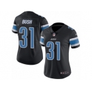 Women's Nike Detroit Lions #31 Rafael Bush Limited Black Rush NFL Jersey