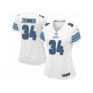 Women's Nike Detroit Lions #34 Zach Zenner Game White NFL Jersey