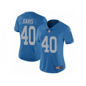 Women's Nike Detroit Lions #40 Jarrad Davis Limited Blue Alternate NFL Jersey
