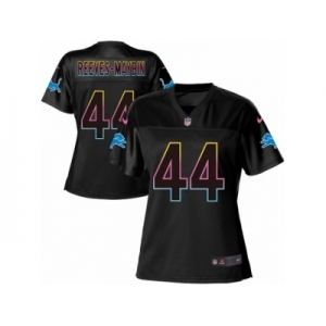 Women's Nike Detroit Lions #44 Jalen Reeves-Maybin Game Black Fashion NFL Jersey