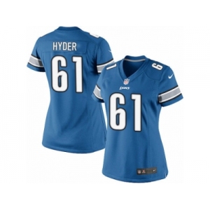 Women's Nike Detroit Lions #61 Kerry Hyder Limited Light Blue Team Color NFL Jersey