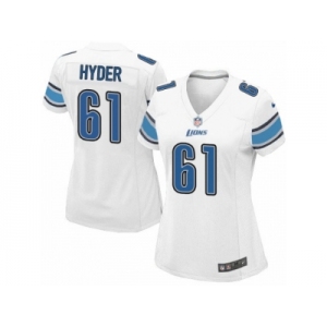 Women's Nike Detroit Lions #61 Kerry Hyder Limited White NFL Jersey
