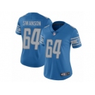 Women's Nike Detroit Lions #64 Travis Swanson Vapor Untouchable Limited Light Blue Team Color NFL Jersey