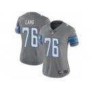 Women's Nike Detroit Lions #76 T.J. Lang Limited Steel Rush NFL Jersey