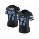 Women's Nike Detroit Lions #77 Cornelius Lucas Limited Black Rush NFL Jersey