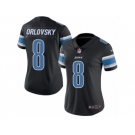 Women's Nike Detroit Lions #8 Dan Orlovsky Limited Black Rush NFL Jersey