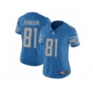 Women's Nike Detroit Lions #81 Calvin Johnson Light Blue Team Color Stitched NFL Limited Jersey