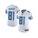Women's Nike Detroit Lions #81 Calvin Johnson White Stitched NFL Limited Jersey