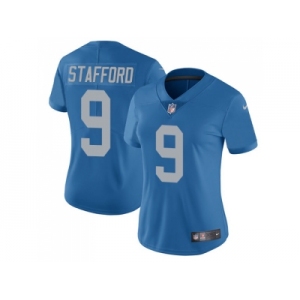Women's Nike Detroit Lions #9 Matthew Stafford Blue Throwback Stitched NFL Limited Jersey