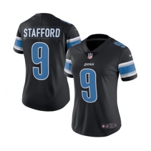 Women's Nike Detroit Lions #9 Matthew Stafford Limited Black Rush Vapor Untouchable NFL Jersey