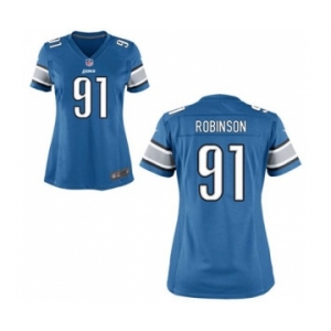 Women's Nike Detroit Lions #91 A'Shawn Robinson Light Blue Team Color NFL Jersey