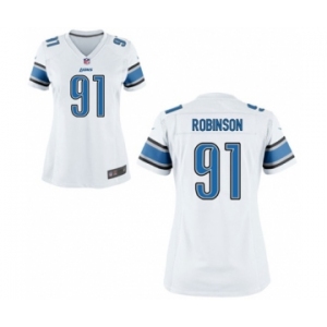 Women's Nike Detroit Lions #91 A'Shawn Robinson White NFL Jersey