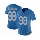 Women's Nike Detroit Lions #98 Damon Harrison Blue Alternate Vapor Untouchable Limited Player NFL Jersey