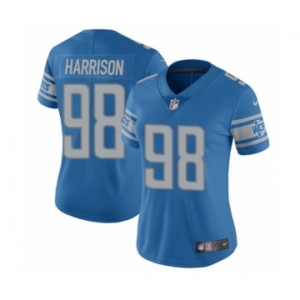 Women's Nike Detroit Lions #98 Damon Harrison Blue Team Color Vapor Untouchable Limited Player NFL Jersey