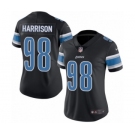 Women's Nike Detroit Lions #98 Damon Harrison Limited Black Rush Vapor Untouchable NFL Jersey
