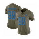 Women's Nike Detroit Lions #98 Damon Harrison Limited Olive 2017 Salute to Service NFL Jersey