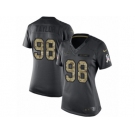 Women's Nike Detroit Lions #98 Devin Taylor Limited Black 2016 Salute to Service NFL Jersey