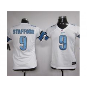 nike women nfl jersey detroit lions #9 stafford white[nike]