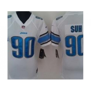 nike women nfl jersey detroit lions #90 ndamukong suh white[nike]