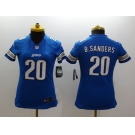 nike women nfl jerseys detroit lions #20 b.sanders blue[nike]