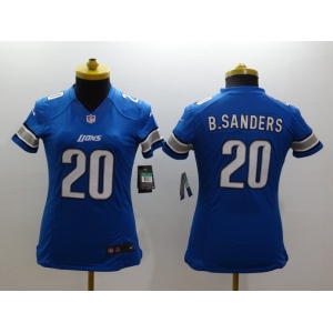 nike women nfl jerseys detroit lions #20 b.sanders blue[nike]