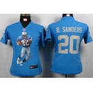 nike women nfl jerseys detroit lions #20 b.sanders blue[portrait fashion]