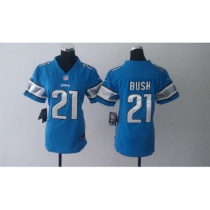 nike women nfl jerseys detroit lions #21 bush blue[nike]