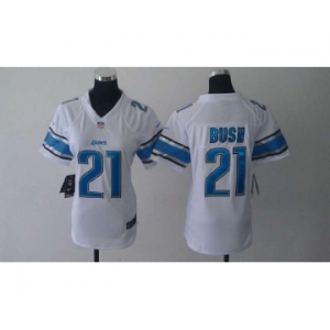 nike women nfl jerseys detroit lions #21 bush white[nike]