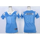 nike women nfl jerseys detroit lions #81 calvin johnson blue[fashion Rhinestone sequins]